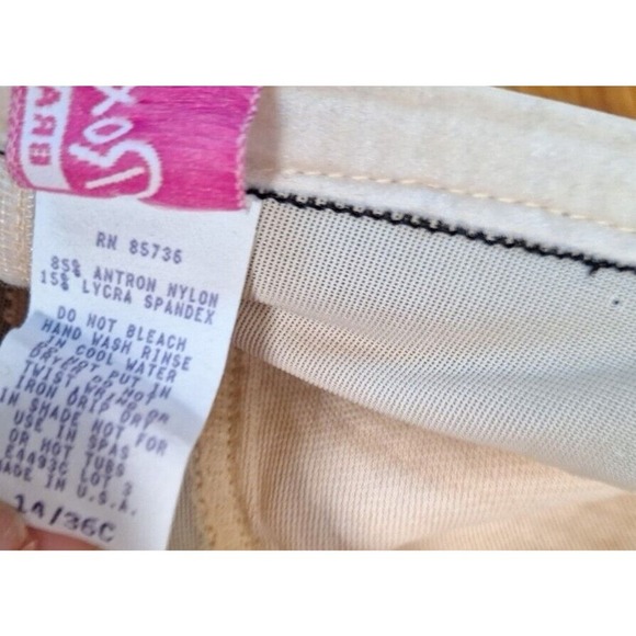 Vintage Roxanne Black Velvet Trim One Piece Skirted Bathing Suit Women Size S/M - Picture 9 of 9